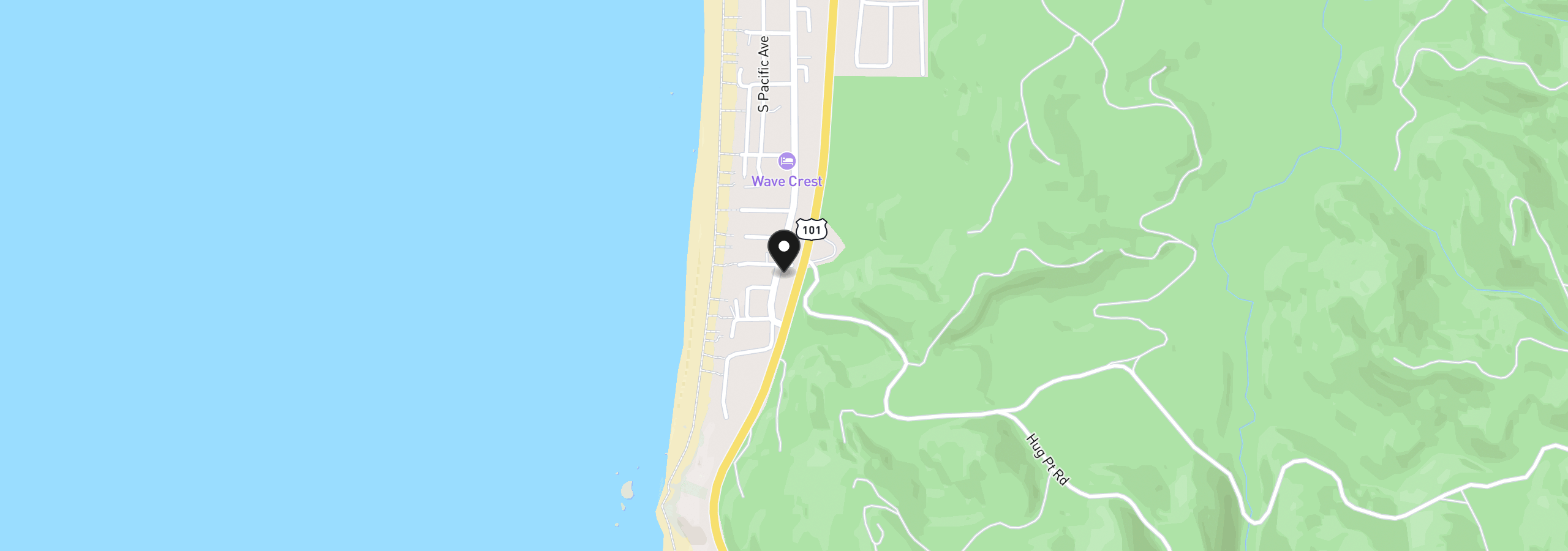 Map showing the location of E Sitka, Cannon Beach, OR 97110