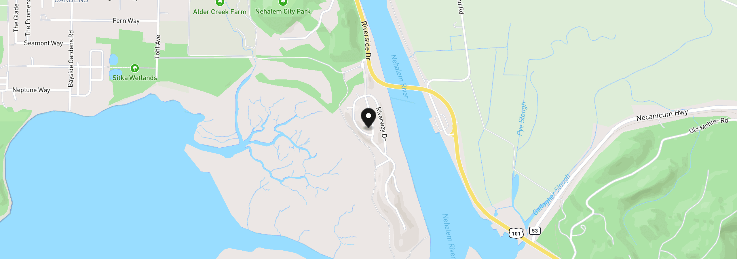 Map showing the location of Nehalem Pt. Drive, Nehalem, OR 97131