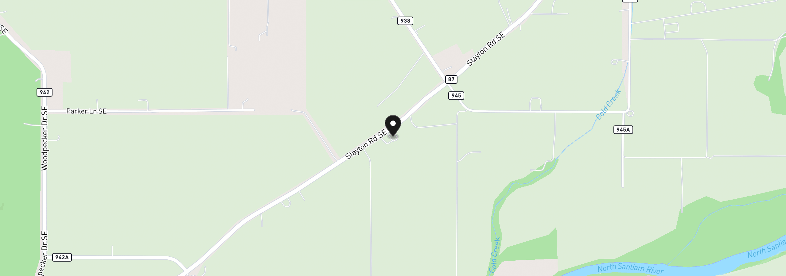 Map showing the location of 8668 Stayton Rd SE, Turner, OR 97392