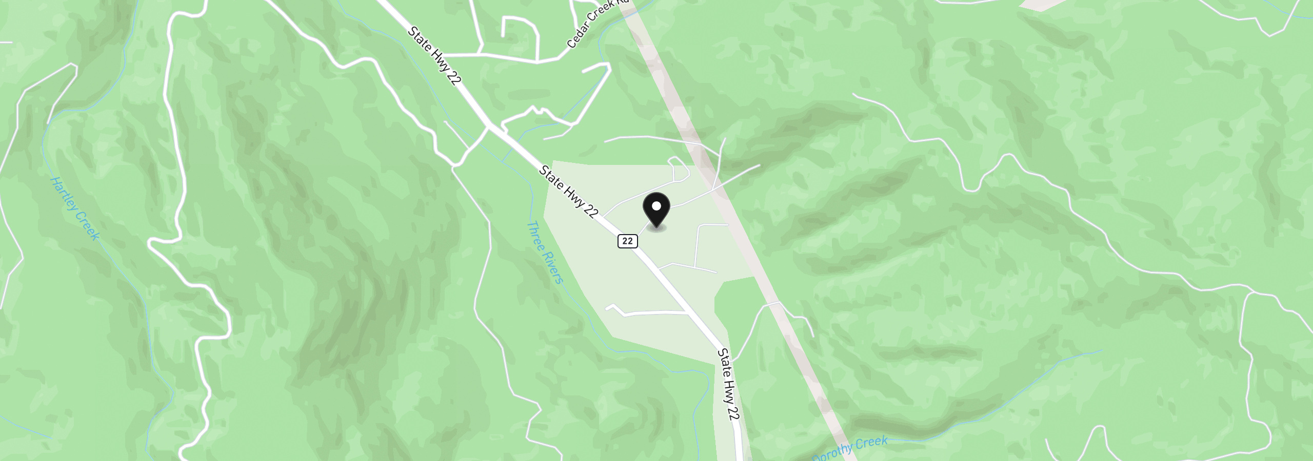 Map showing the location of 33803 Highway 22, Hebo, OR 97122