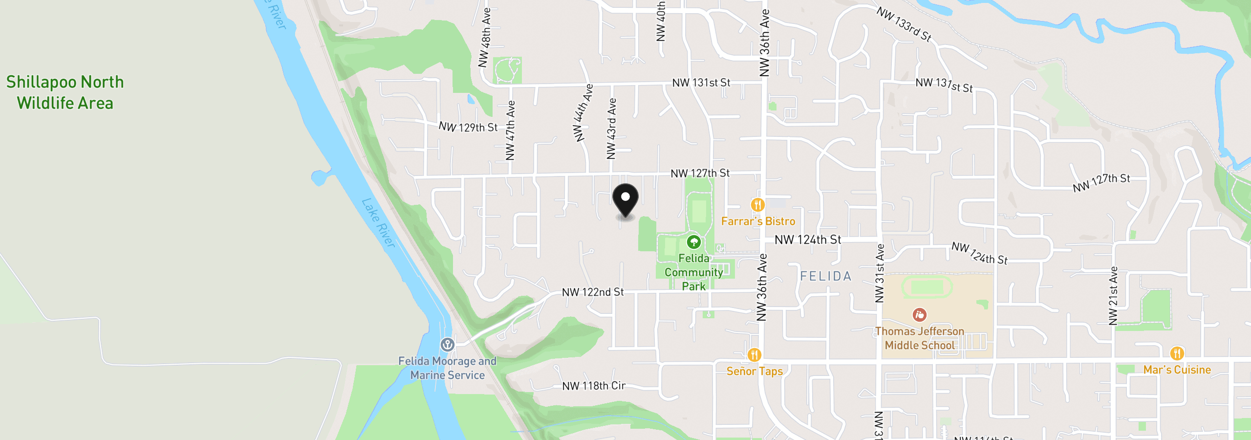 Map showing the location of 12601 NW 41st Ct, Vancouver, Wa 98685