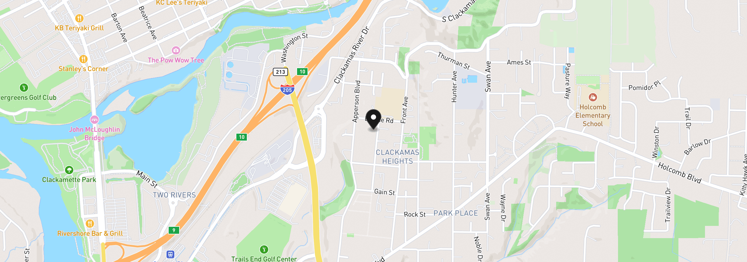 Map showing the location of 16127 Harley Ave, Oregon City, OR 97045