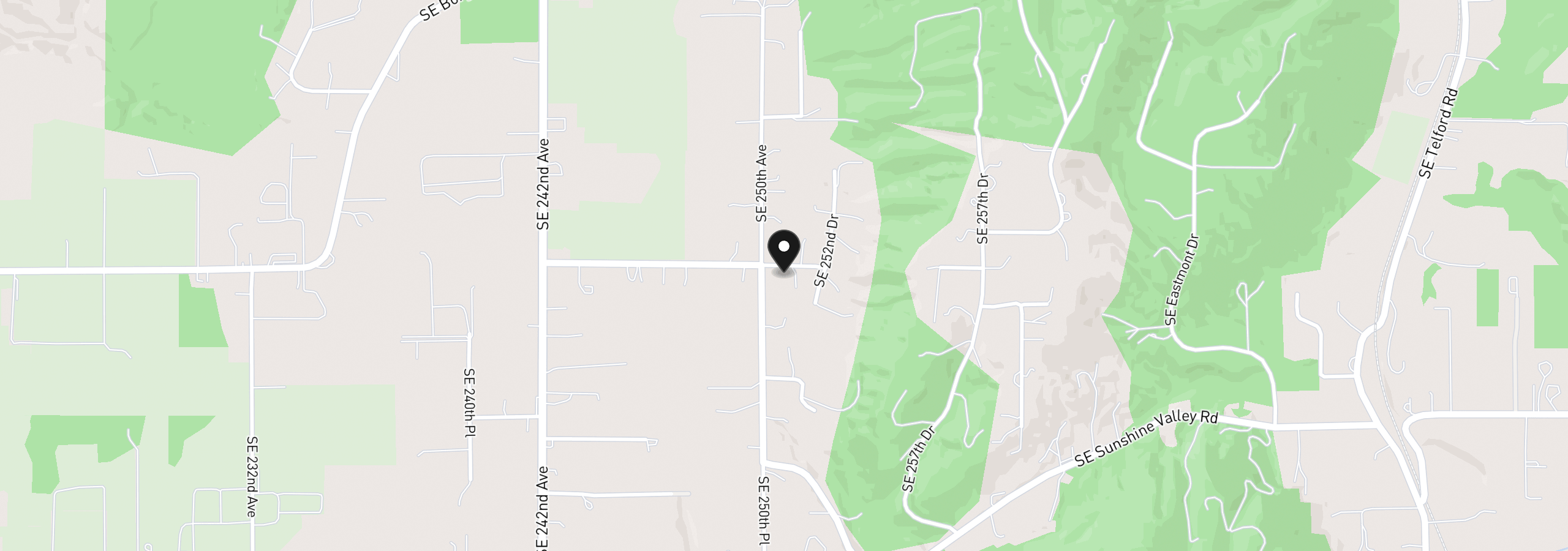 Map showing the location of 25125 SE Henningsen Rd, Damascus, OR 97089
