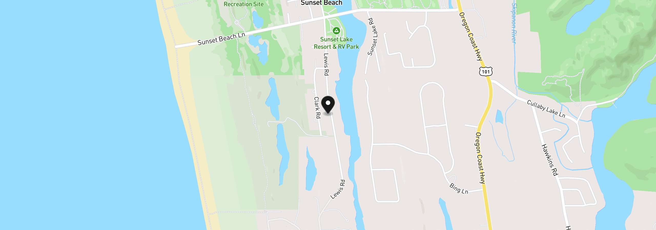 Map showing the location of 90364 Lewis Rd, Warrenton, OR 97146