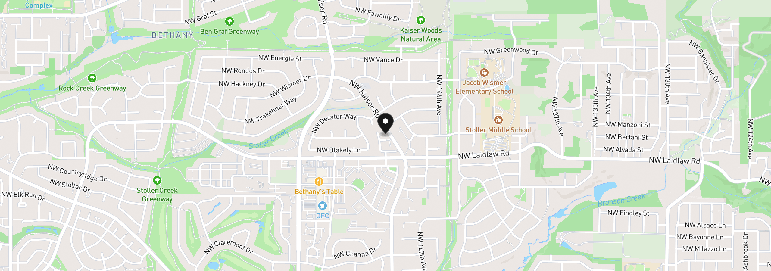 Map showing the location of 14881 NW Highcroft Ct, Portland, OR 97229