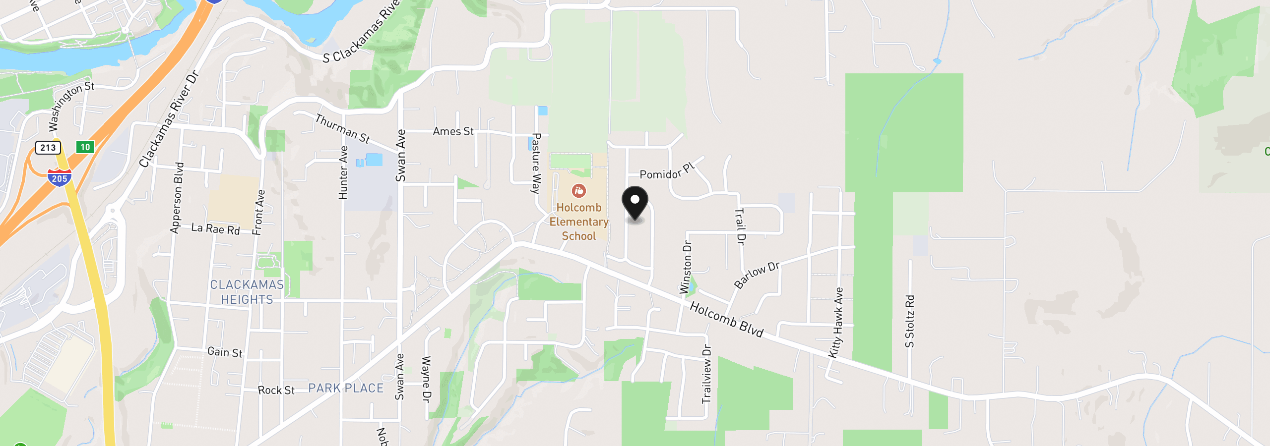 Map showing the location of 16028 Serres Farms Way, Oregon City, OR 97045