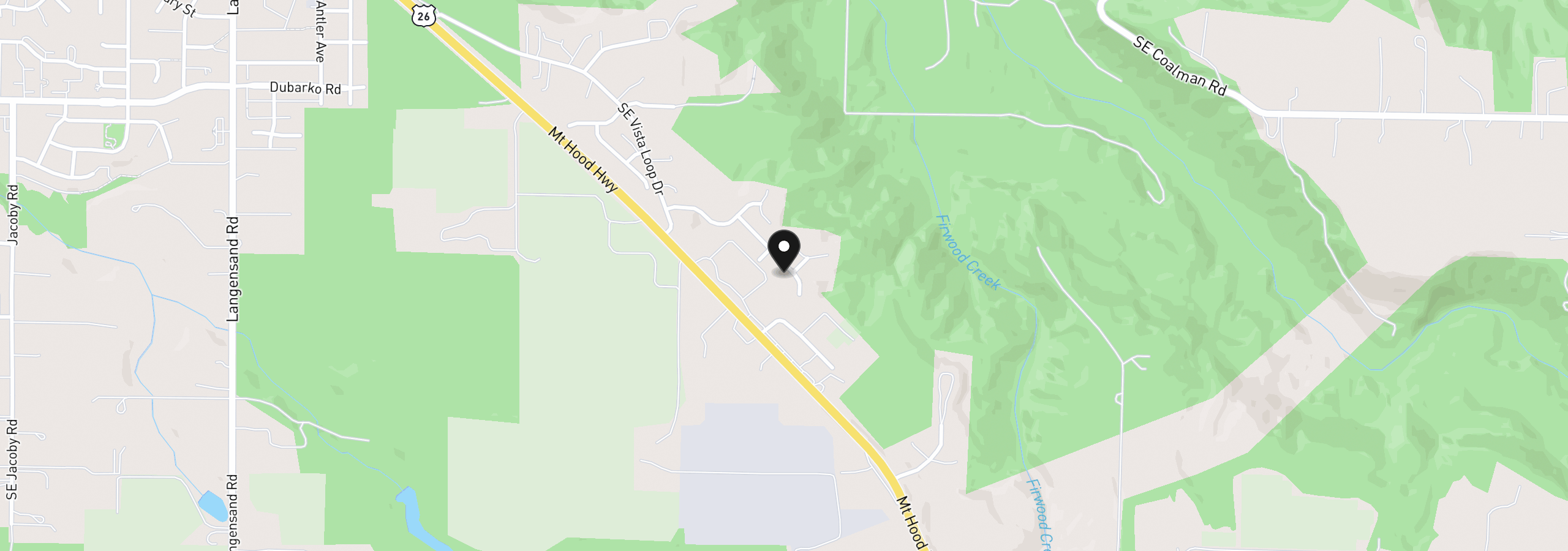 Map showing the location of 41920 Deschutes Ave, Sandy, OR 97055