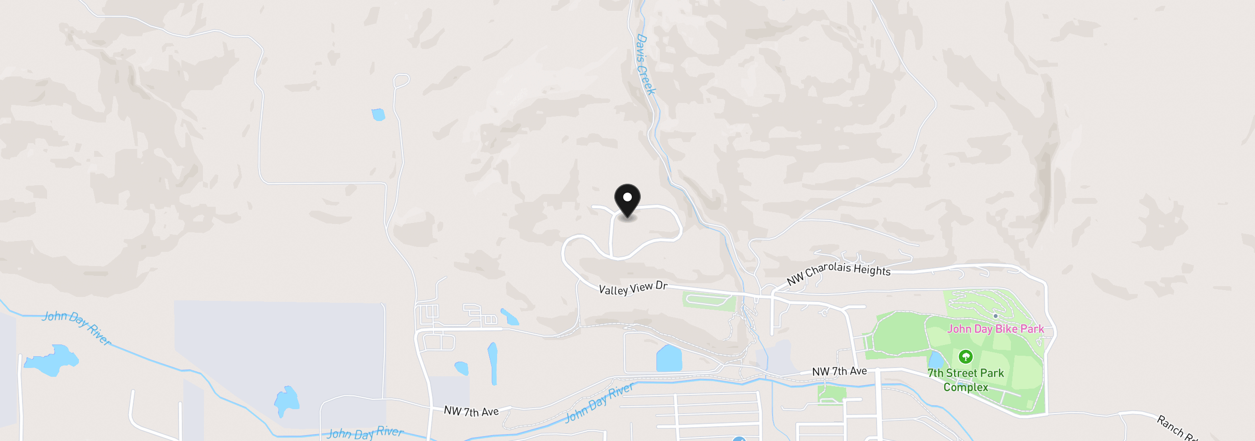 Map showing the location of 218 Valley View Dr, John Day, OR 97845