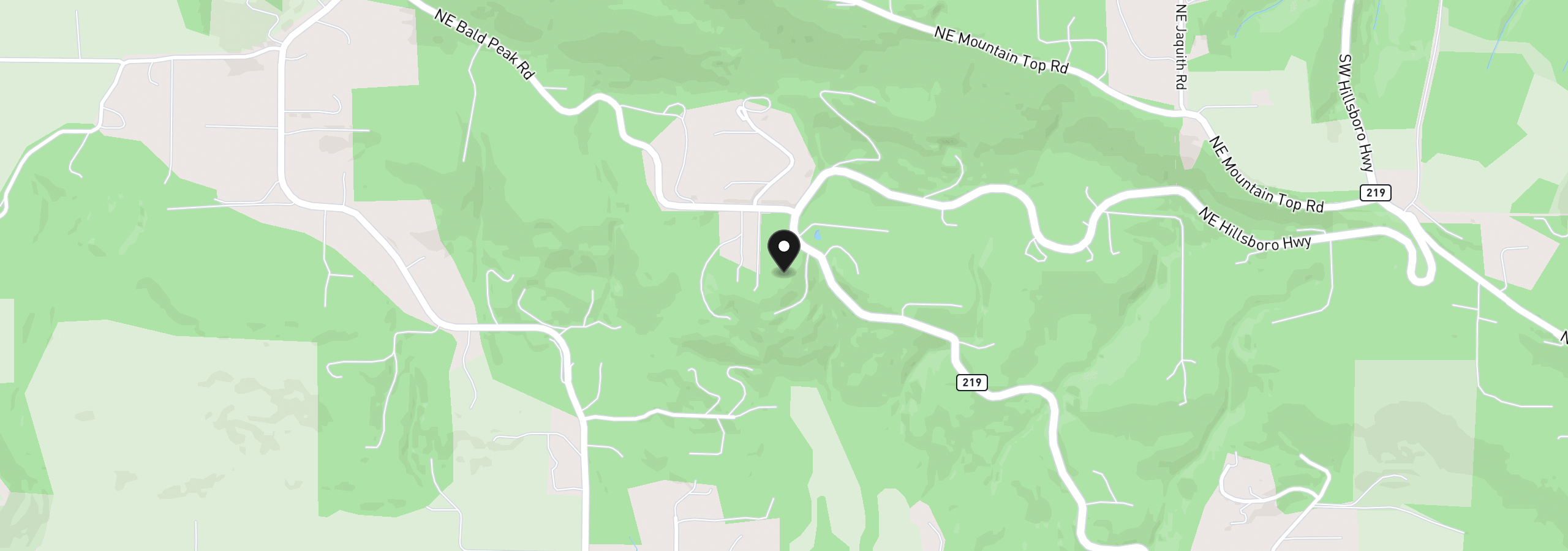 Map showing the location of 17505 NE Hillsboro Hwy, Newberg, OR 97132