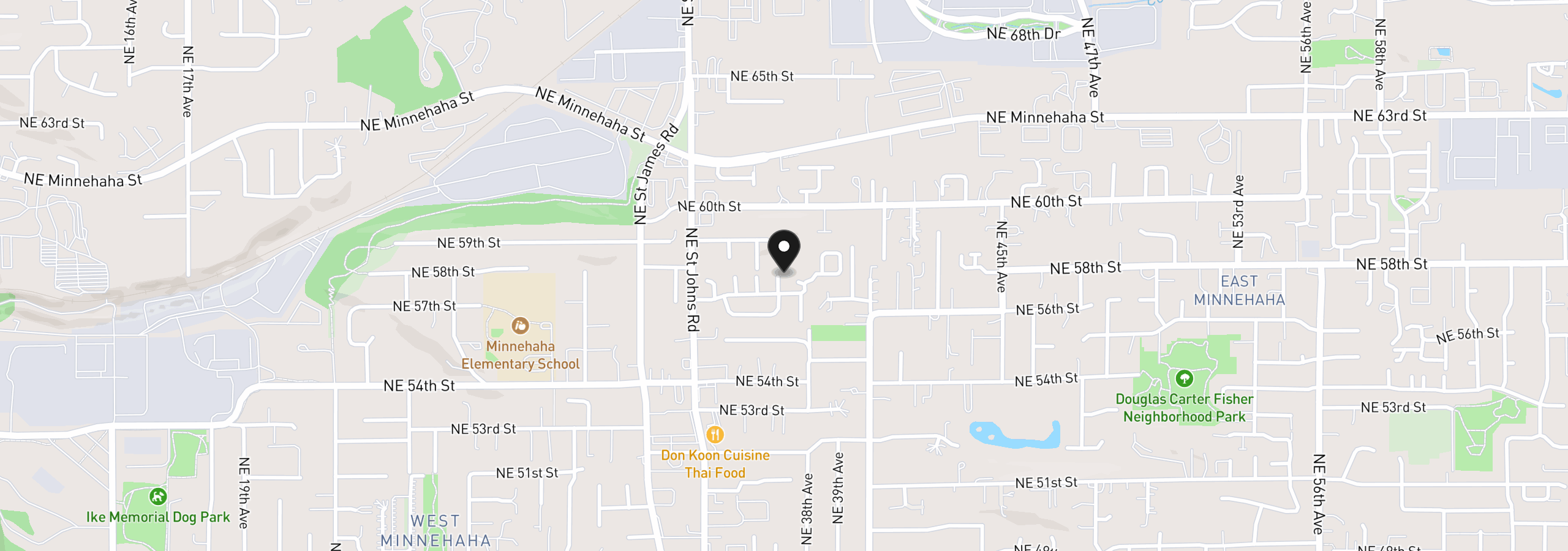 Map showing the location of 5701 NE St Johns Rd 21, Vancouver, Wa 98661