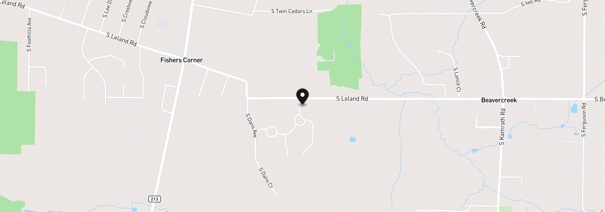 Map showing the location of 22020 S Leslie Ave, Beavercreek, OR 97004