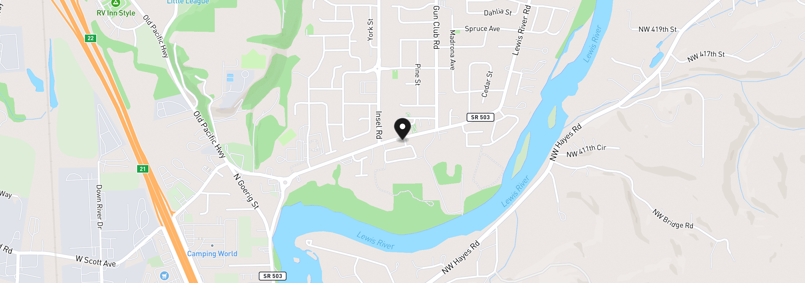 Map showing the location of 163 Coho Loop, Woodland, Wa 98674