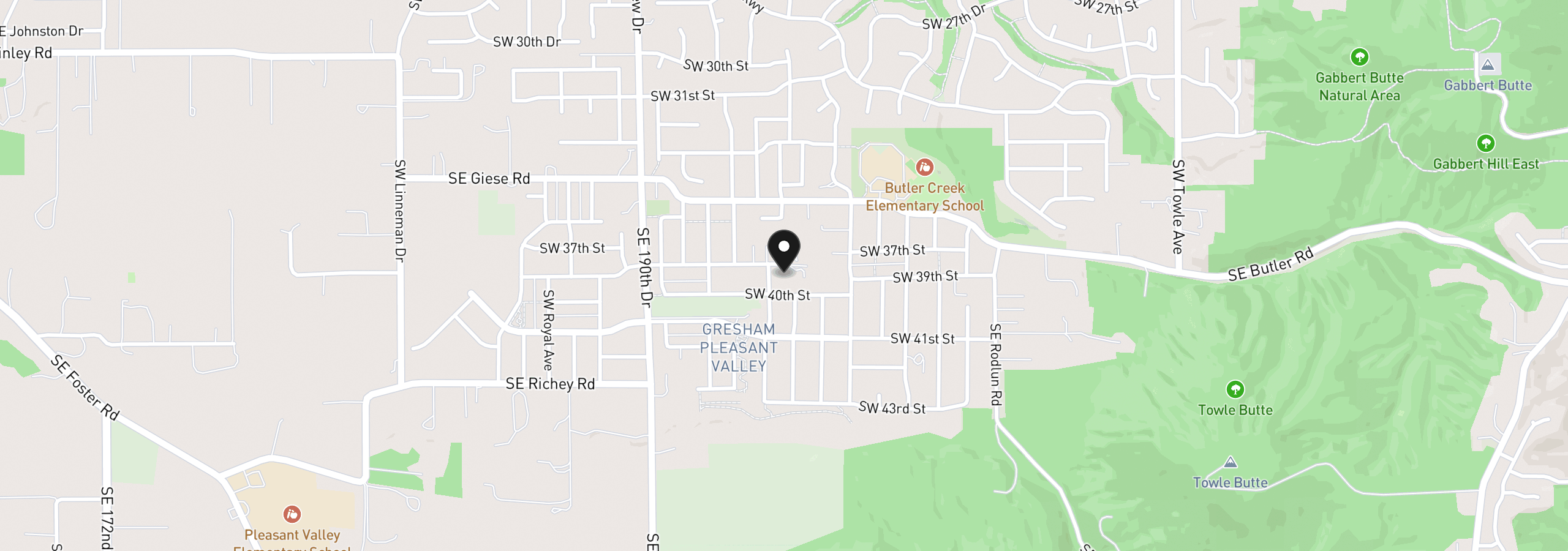 Map showing the location of 3054 SW 38th St, Gresham, OR 97080