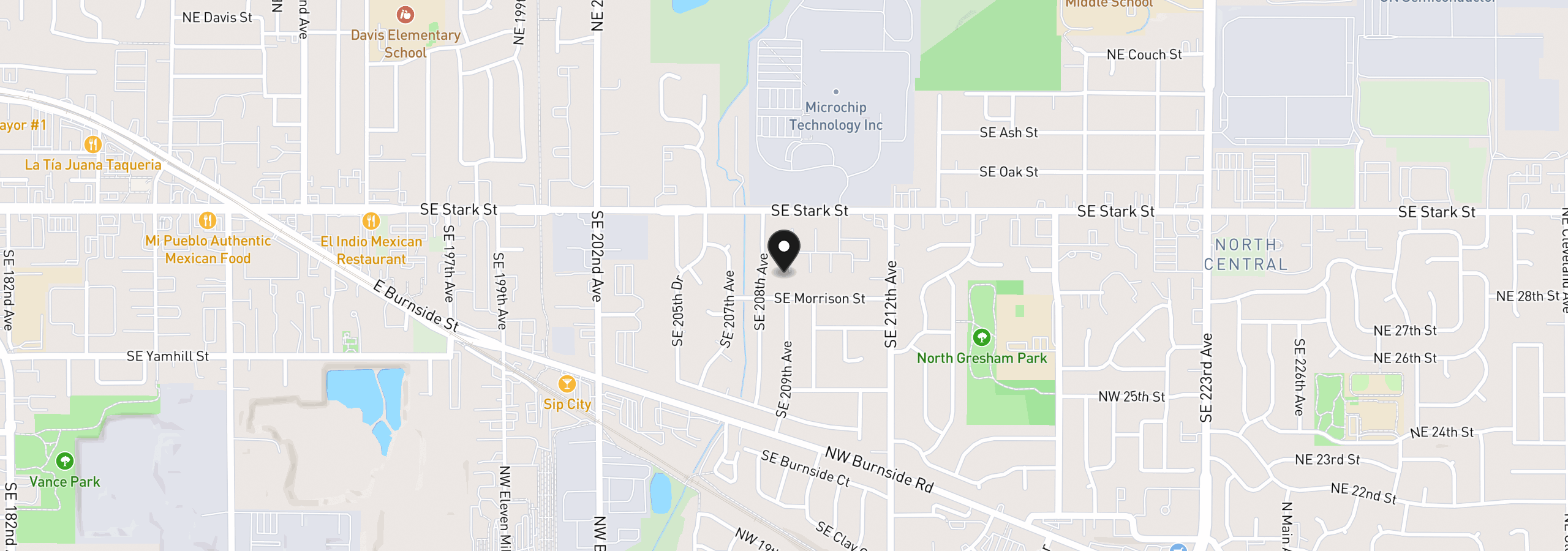 Map showing the location of 21016 SE Stark St 30, Gresham, OR 97030