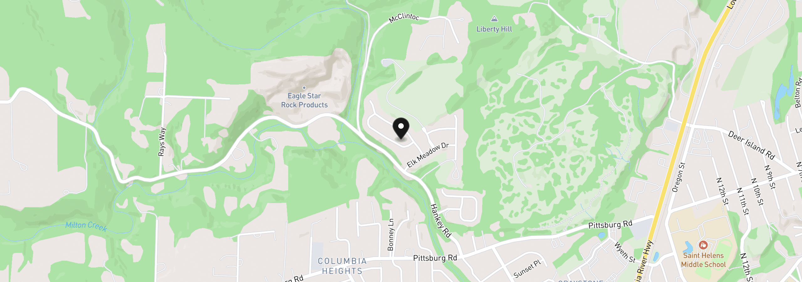 Map showing the location of 35551 Portland View Dr, St. Helens, OR 97051