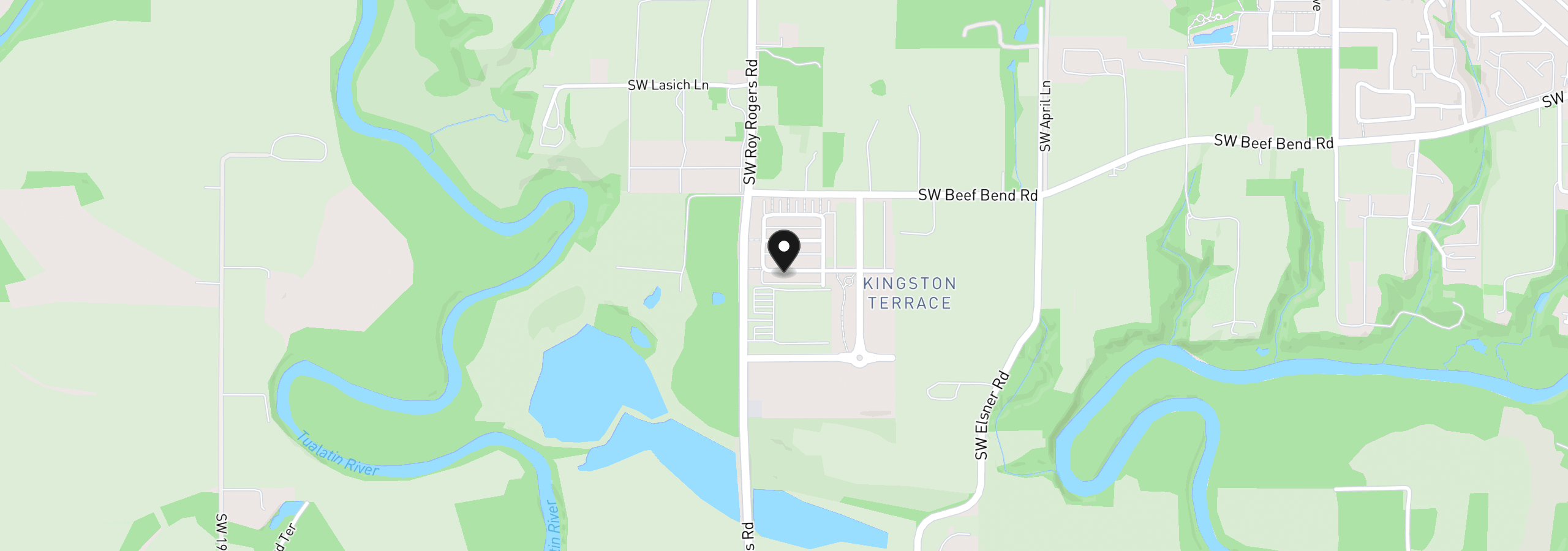 Map showing the location of 16872 SW Pomelo Dr, King City, OR 97140
