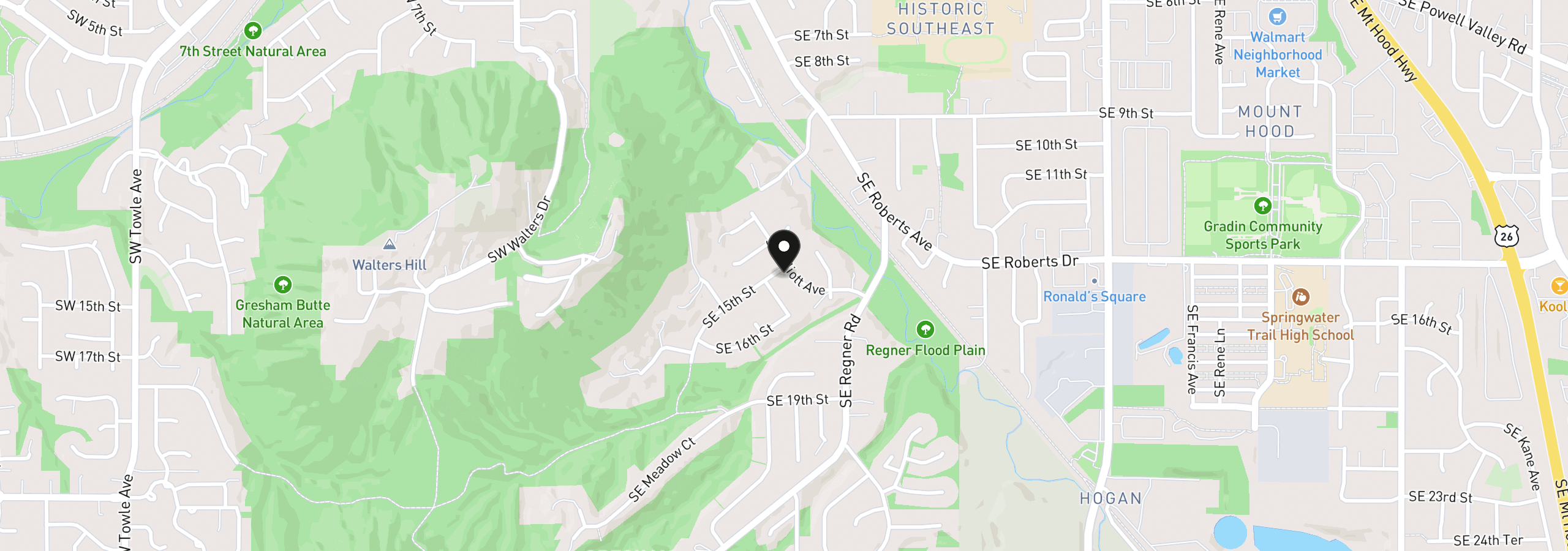 Map showing the location of 520 SE 15th St, Gresham, OR 97080