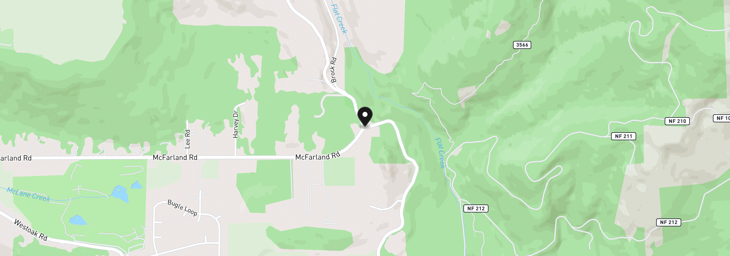 Map showing the location of McFarland Rd, Oakridge, OR 97463