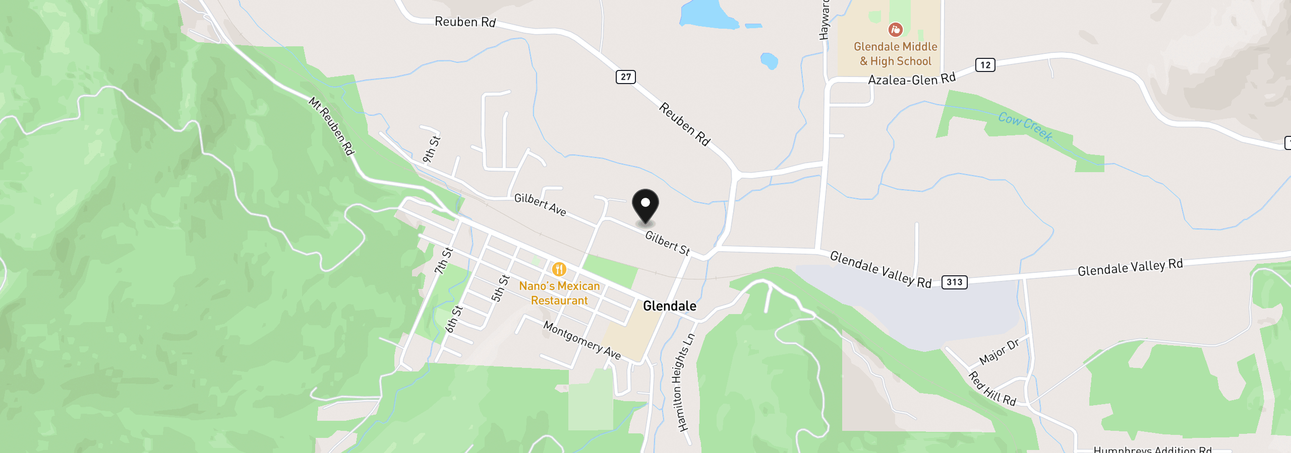Map showing the location of 219 Gilbert Ave, Glendale, OR 97442