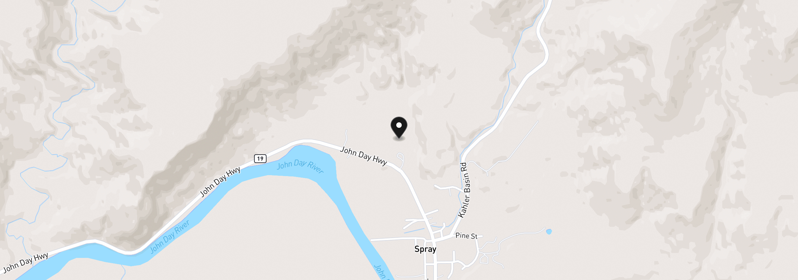 Map showing the location of Willow St Tl502, Spray, OR 97874