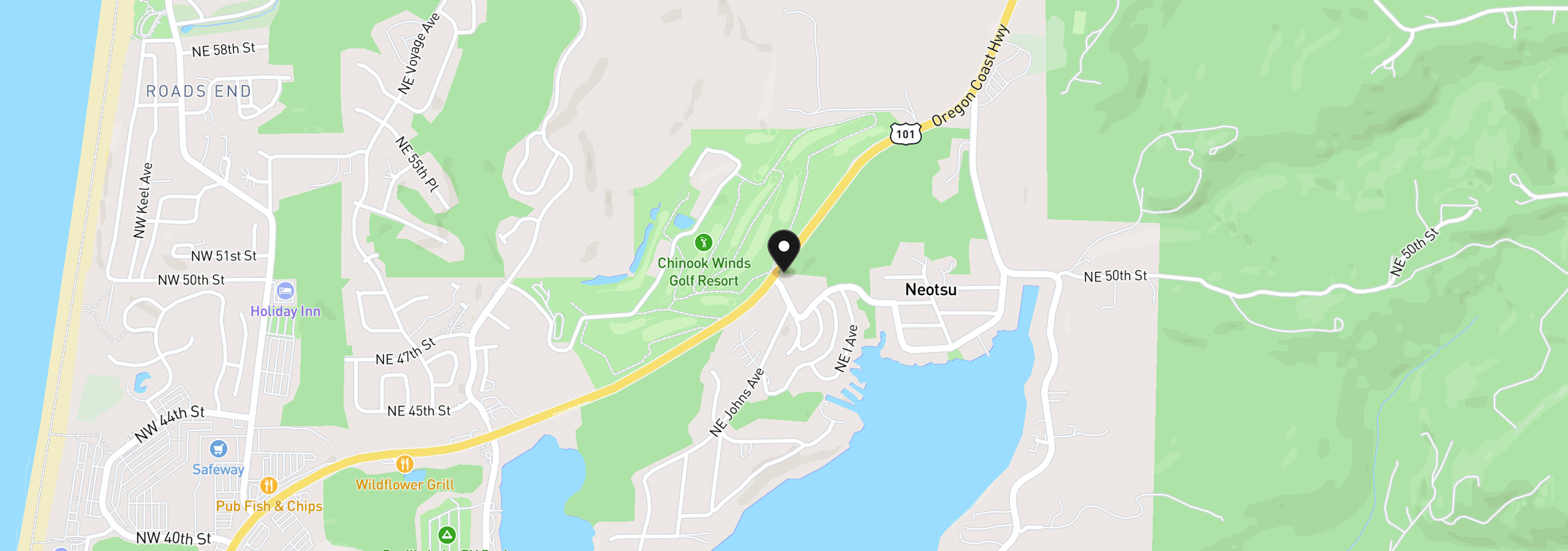 Map showing the location of 5000 NW Highway 101 Tl300, Neotsu, OR 97364
