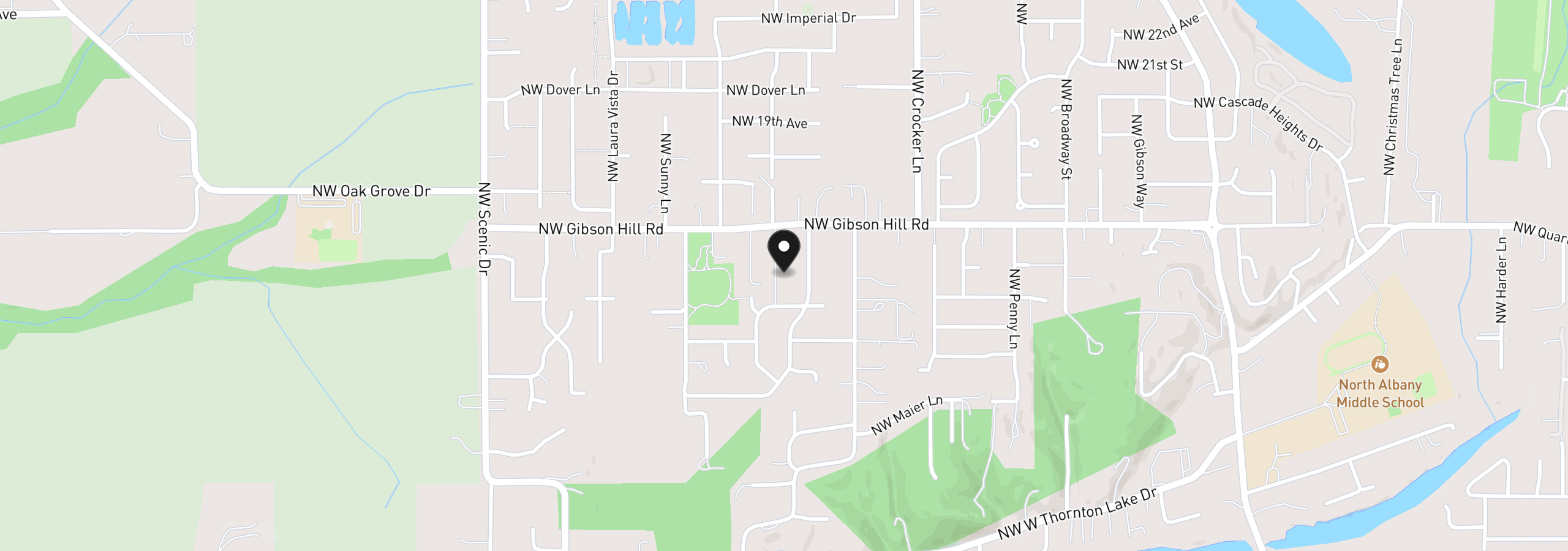 Map showing the location of 2673 NW Ashley Dr, Albany, OR 97321