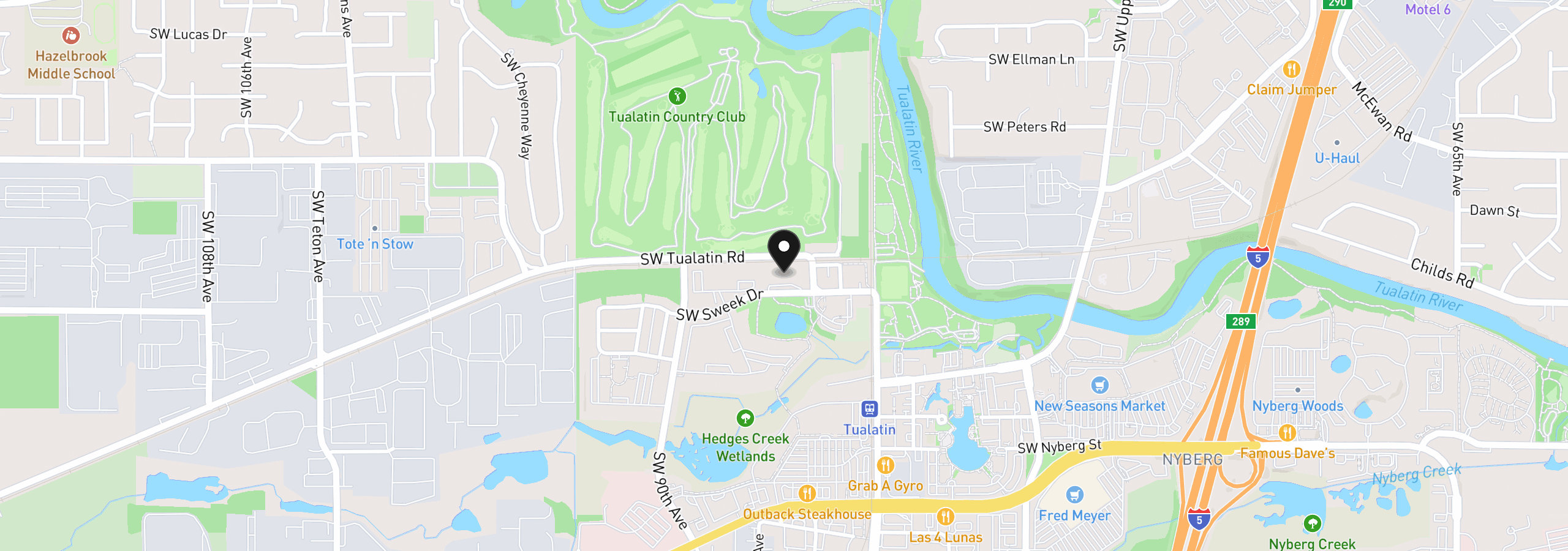 Map showing the location of 8720 SW Tualatin Rd 324, Tualatin, OR 97062