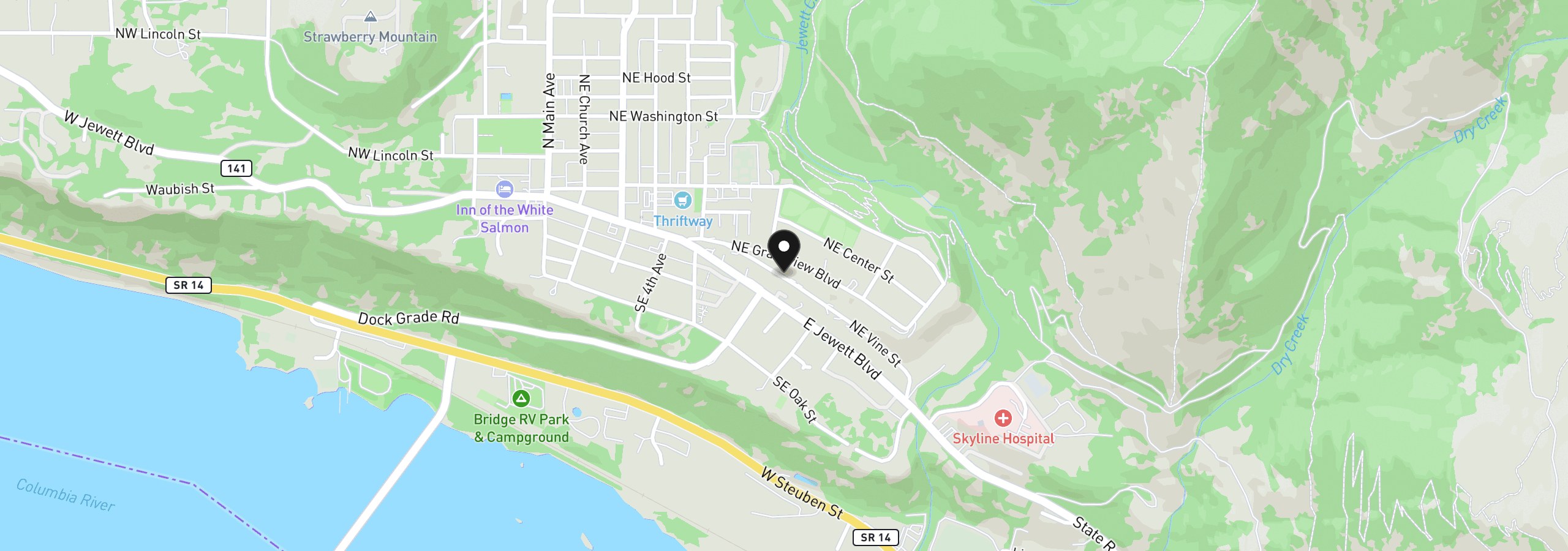 Map showing the location of 614 Vine St, White Salmon, Wa 98672