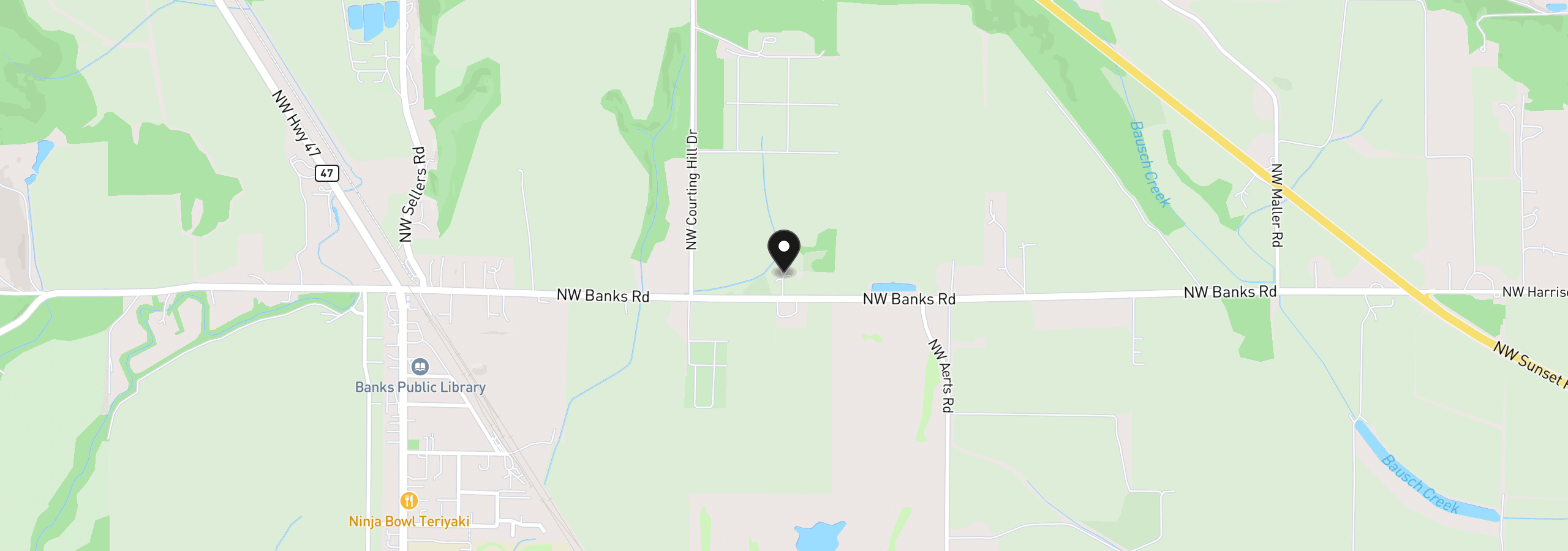 Map showing the location of 41195 NW Banks Rd, Banks, OR 97106