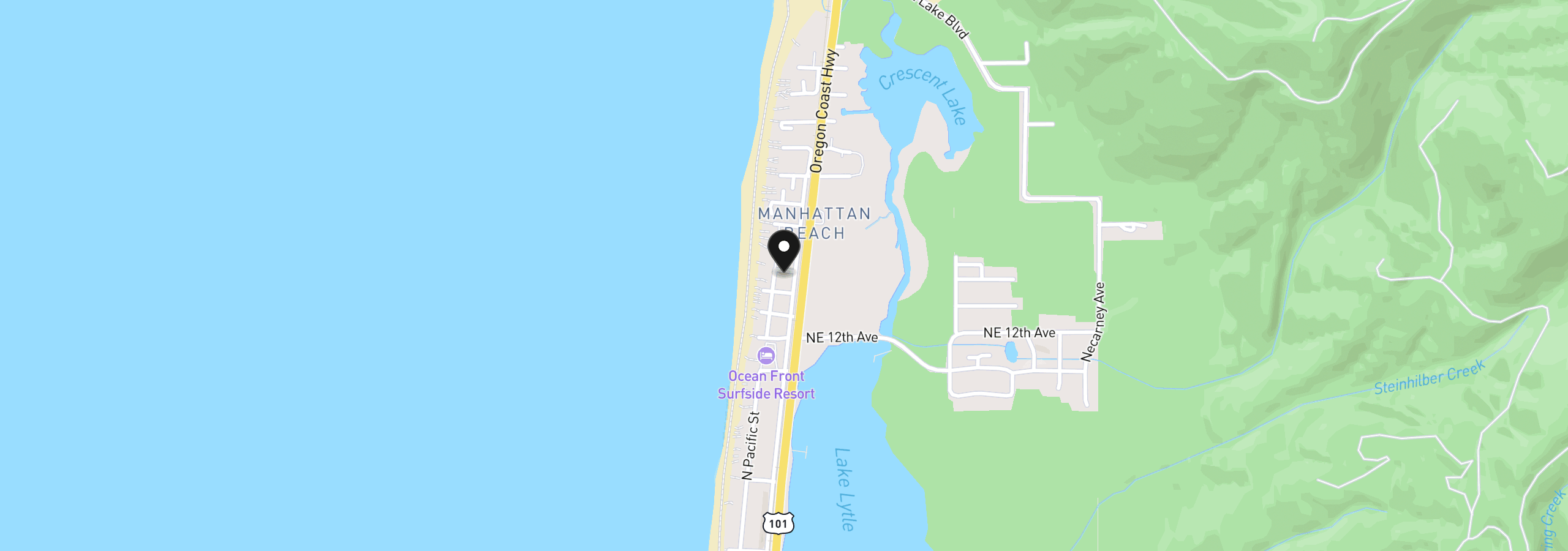 Map showing the location of 0 NW 15th Ave #12&13, Rockaway Beach, OR 97136