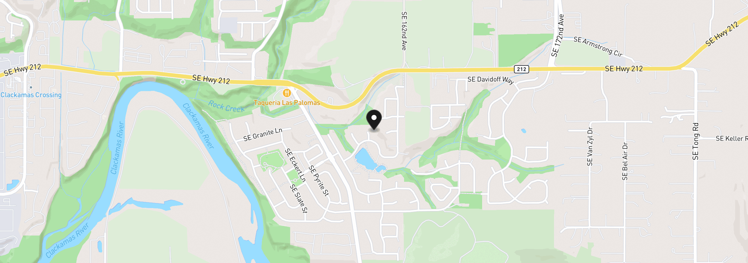 Map showing the location of 15970 SE Celsiana Ct, Damascus, OR 97089