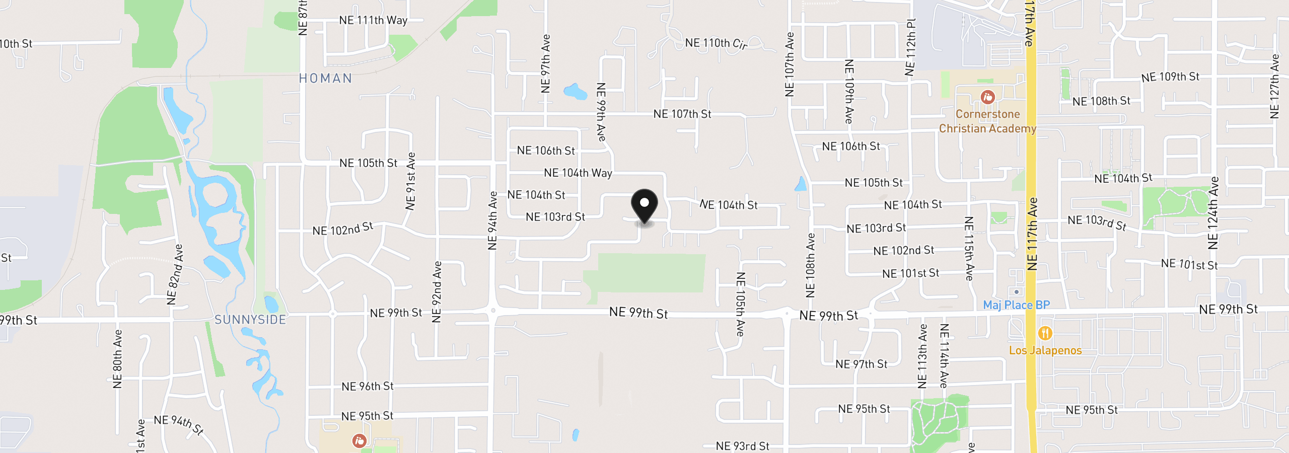 Map showing the location of 10001 NE 103rd St, Vancouver, Wa 98662