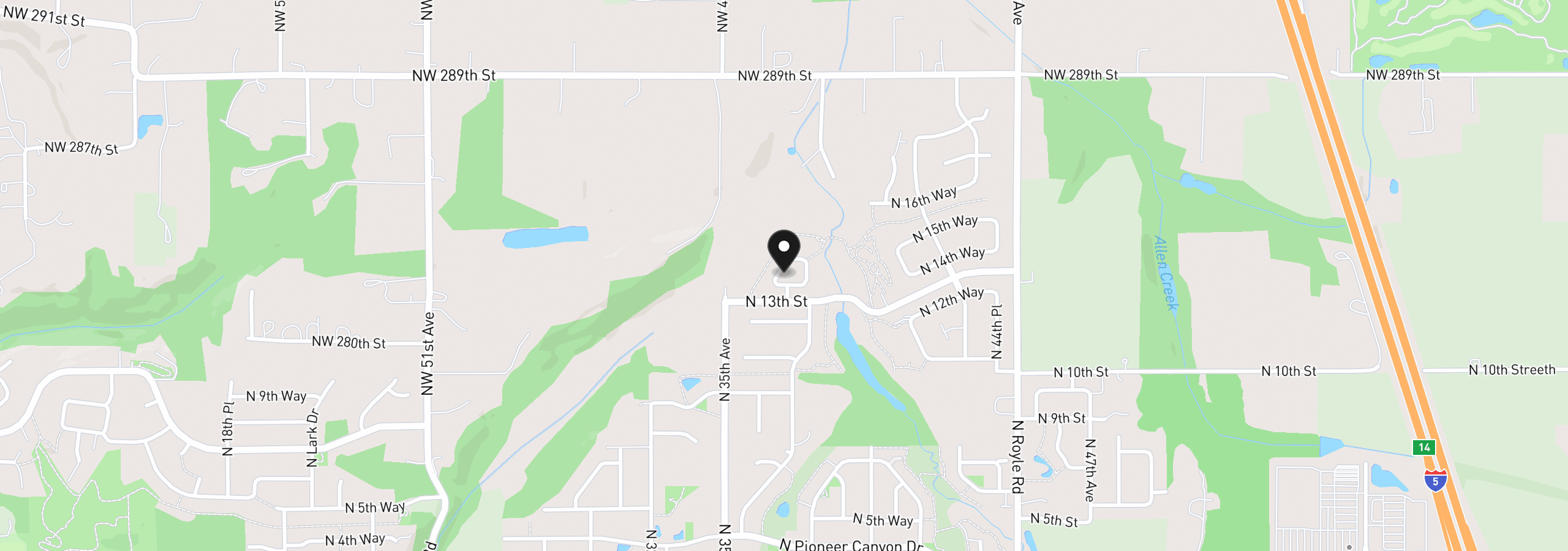 Map showing the location of 1393 N Kalani Loop Lot 56, Ridgefield, Wa 98642