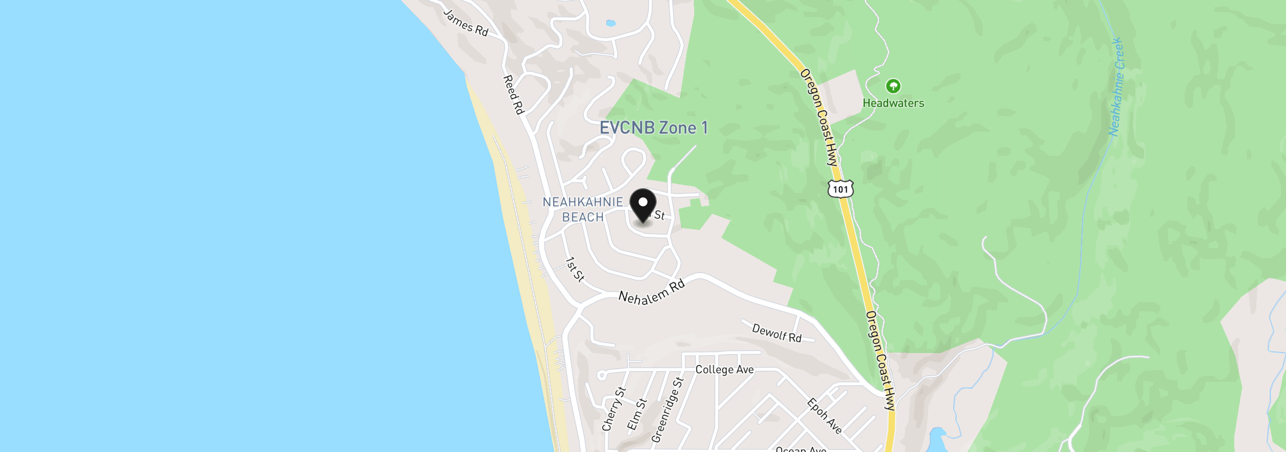 Map showing the location of 37365 4th St, Manzanita, OR 97130