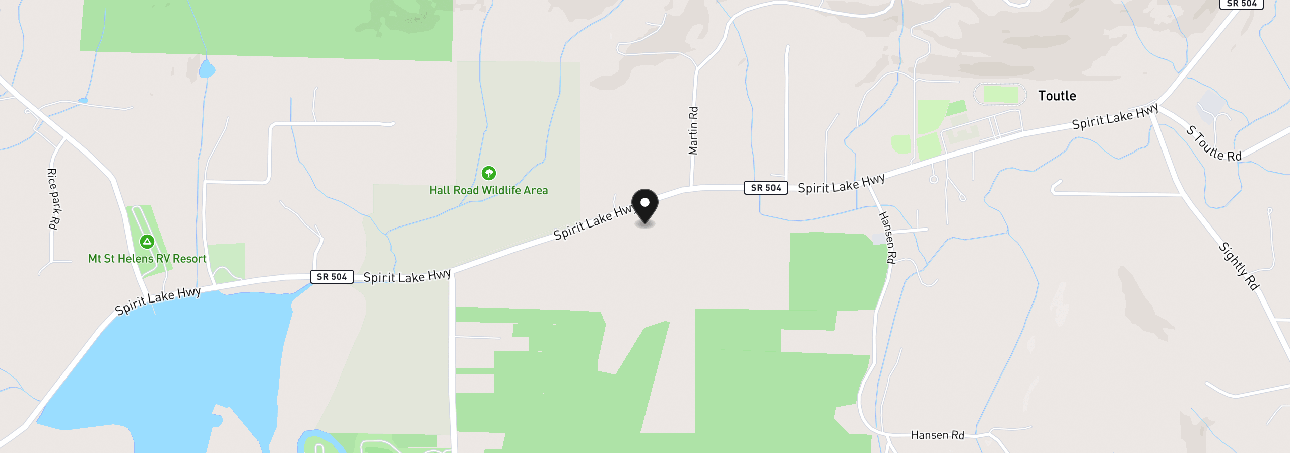 Map showing the location of 4749 Spirit Lake Hwy, Silver Lake, Wa 98645