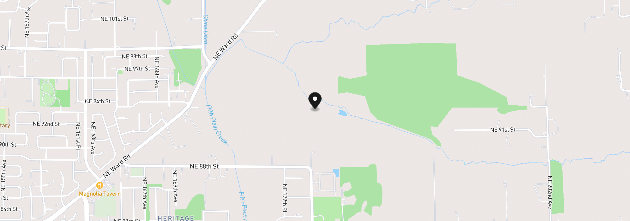 Map showing the location of 168633000 NE 182nd Ave, Vancouver, Wa 98682