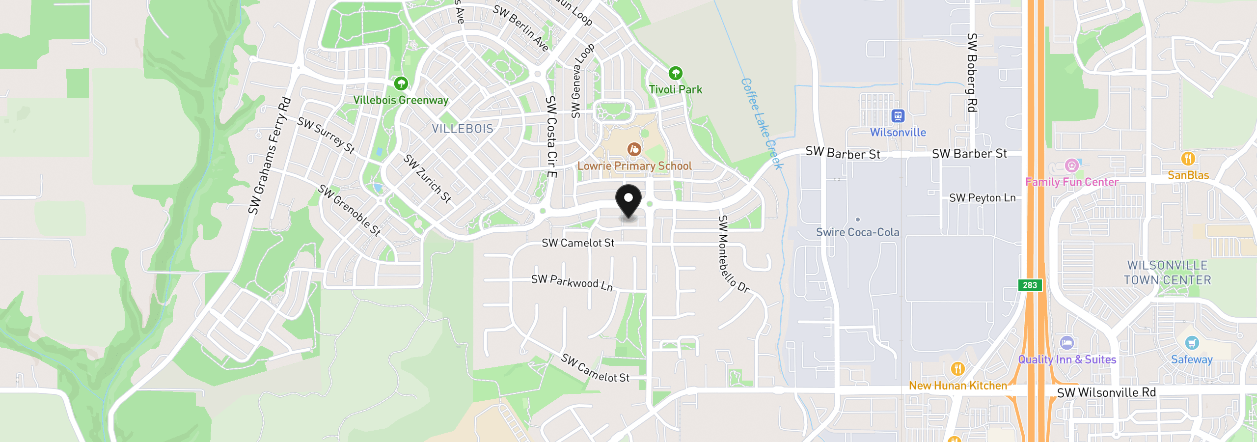 Map showing the location of 10685 SW London Ln, Wilsonville, OR 97070