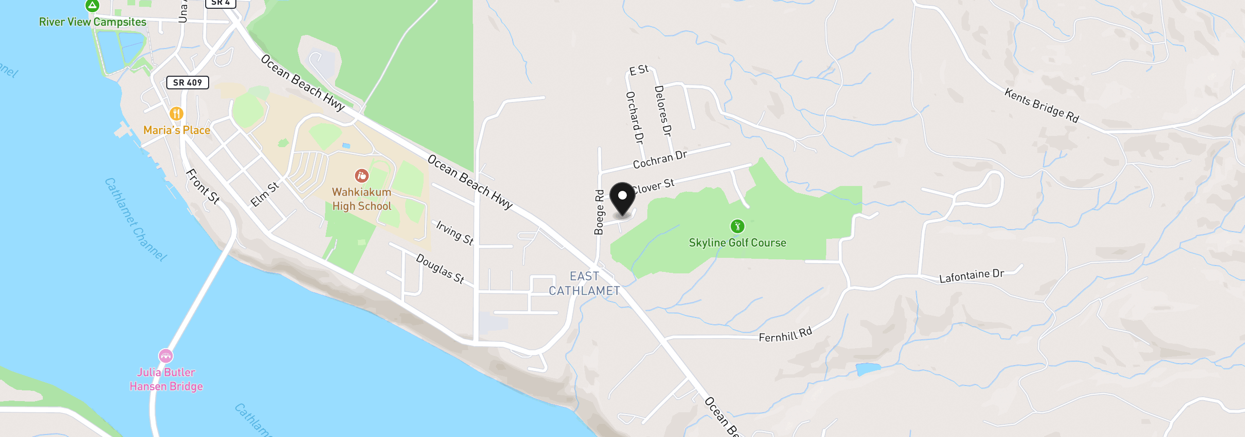 Map showing the location of 00 Linquist 1, Cathlamet, Wa 98612
