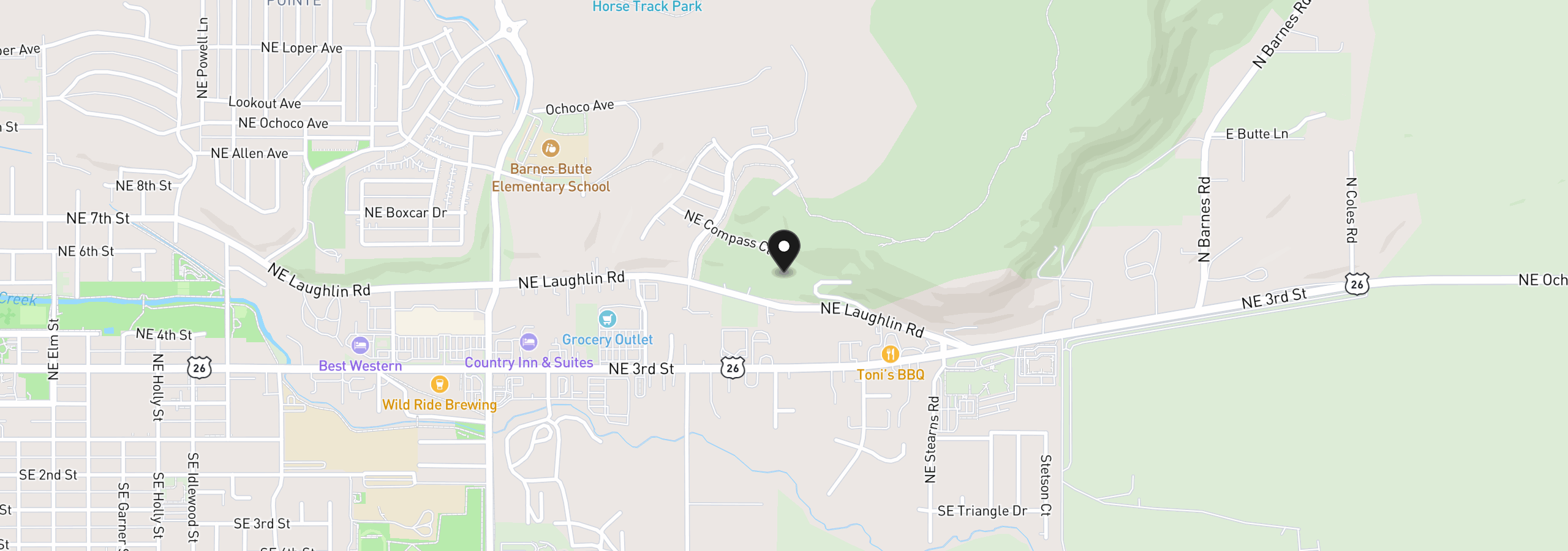 Map showing the location of NE Compass Ct Tl600, Prineville, OR 97754
