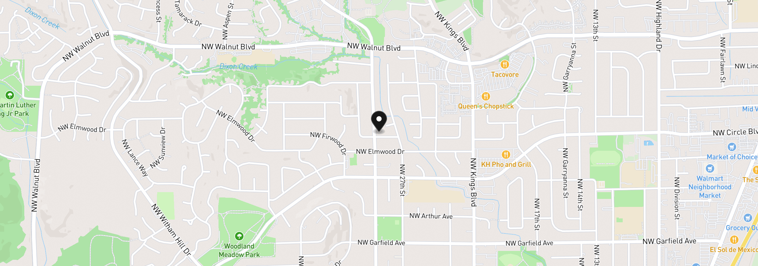 Map showing the location of 2105 NW 29th St, Corvallis, OR 97330