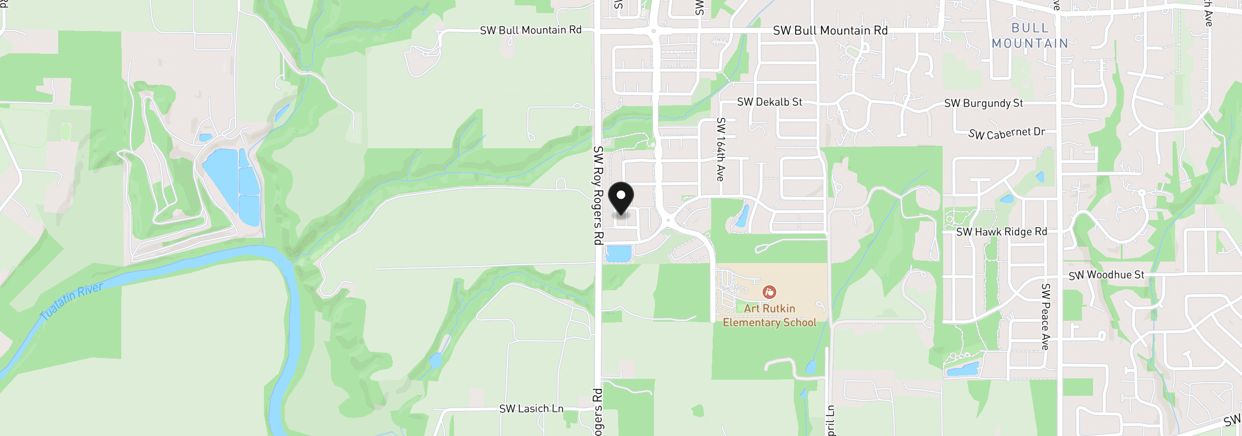 Map showing the location of 15270 SW 169th Ave, Tigard, OR 97224