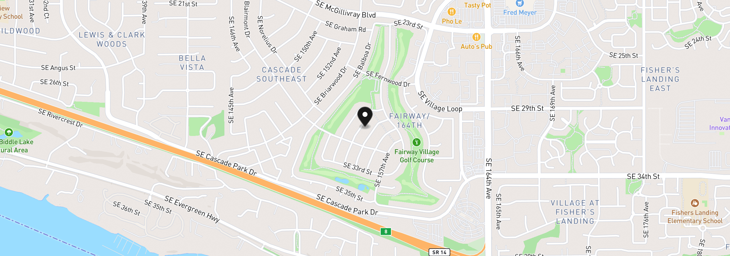 Map showing the location of 2919 SE 154th Ave, Vancouver, Wa 98683