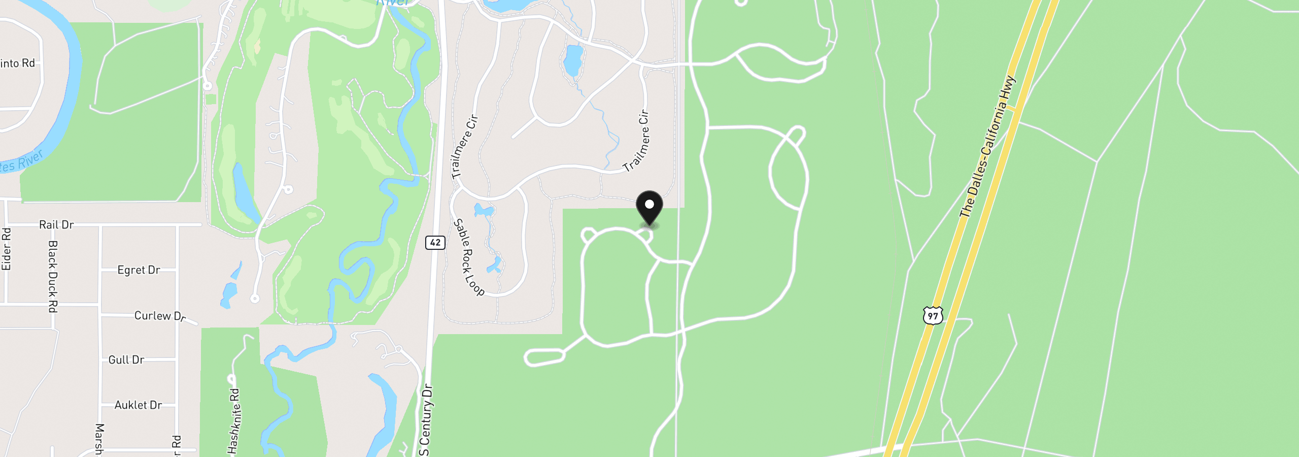Map showing the location of 17727 Redtail Loop 475, Bend, OR 97707