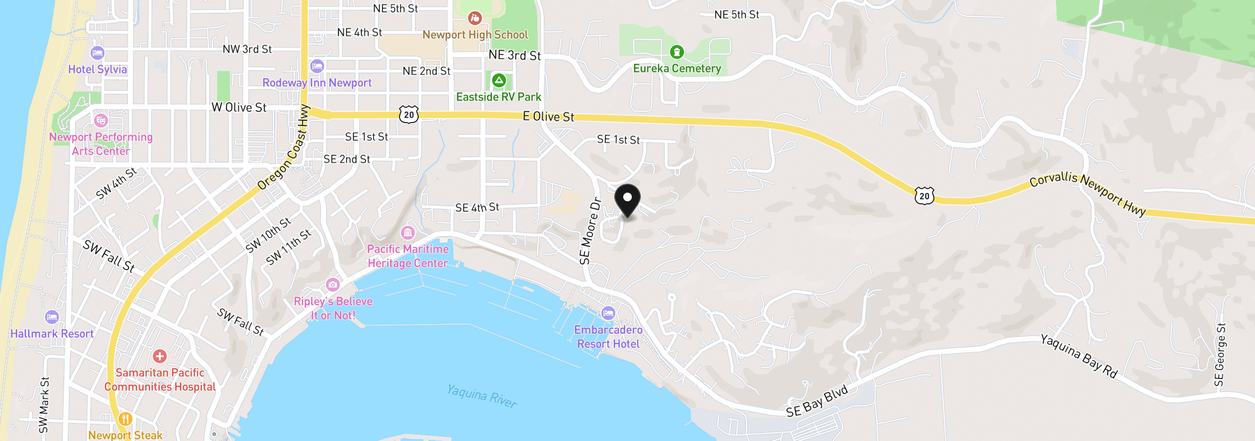 Map showing the location of 0 SE Scenic Loop, Newport, OR 97365