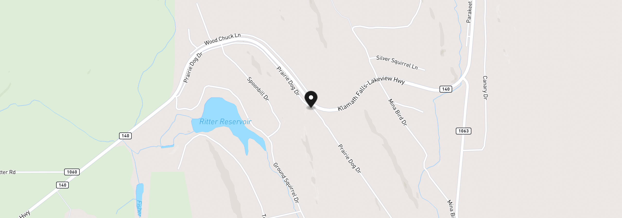 Map showing the location of Prarie Dog Dr 13 Por, Bonanza, OR 97623