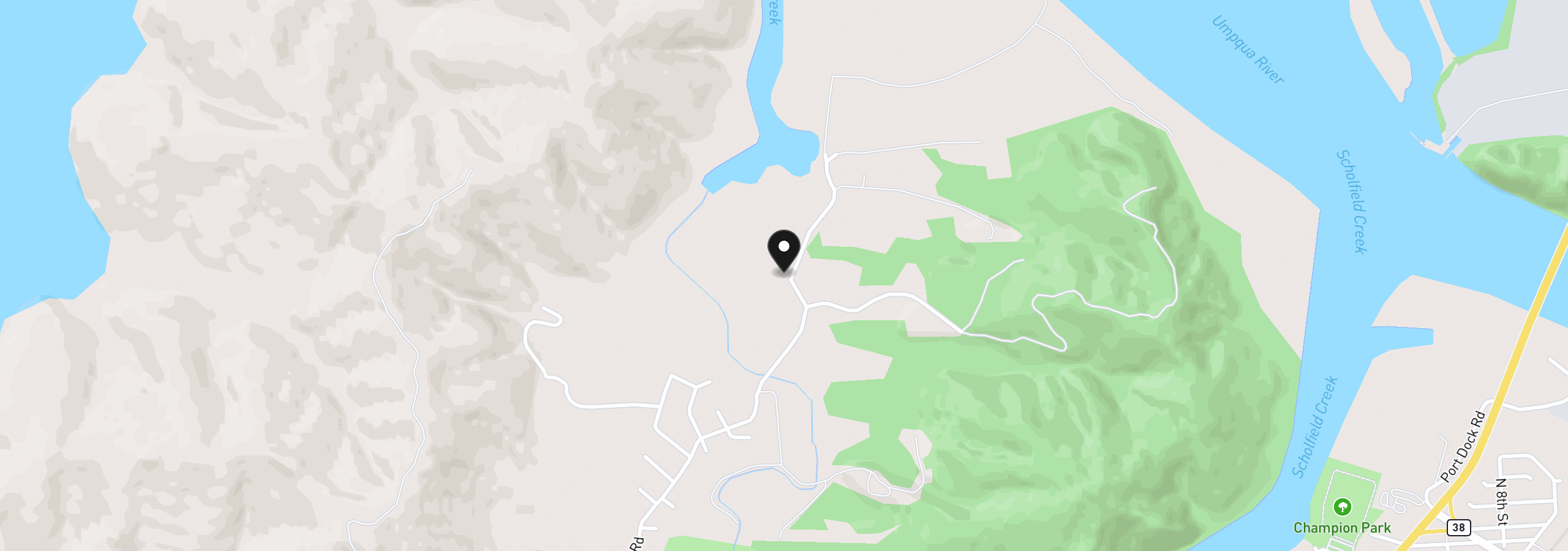 Map showing the location of 1960 Ranch, Reedsport, OR 97467