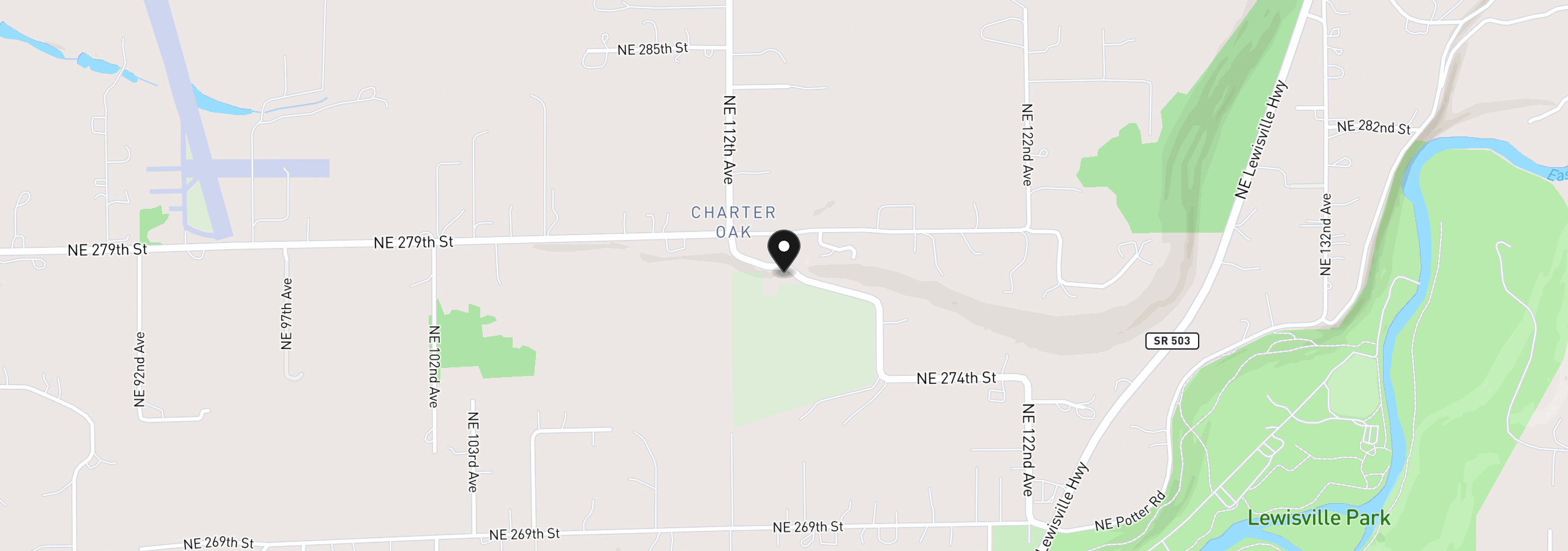 Map showing the location of 11317 NE Charter Oak Rd, Battle Ground, Wa 98604