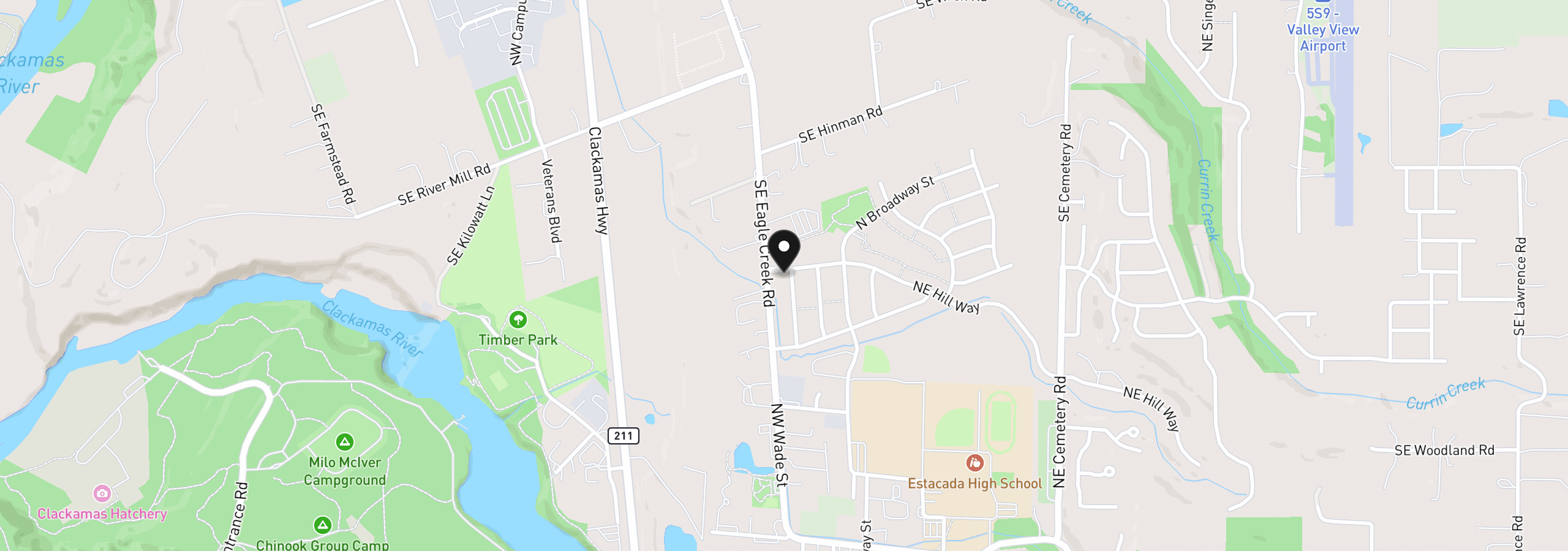 Map showing the location of 1429 NW Bagby St, Estacada, OR 97023
