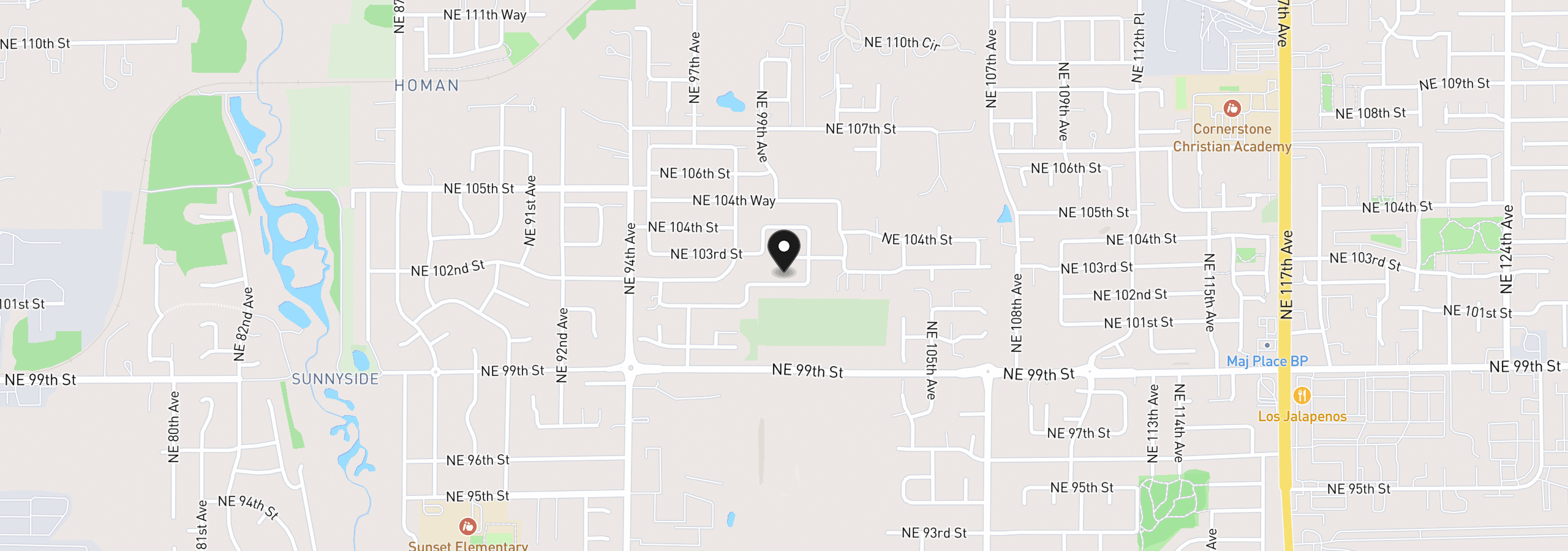 Map showing the location of 9908 NE 102nd St, Vancouver, Wa 98662