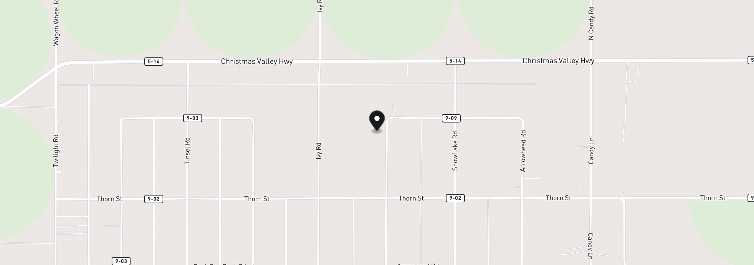 Map showing the location of 57459 Arrowhead Loop, Christmas Valley, OR 97641